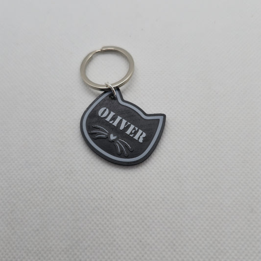 Personalized Cat-Shaped Name Keychains – Custom 3D Printed Tags for Cat Lovers