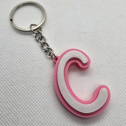 Personalized Back-to-School Initial Keychain 3D-printed