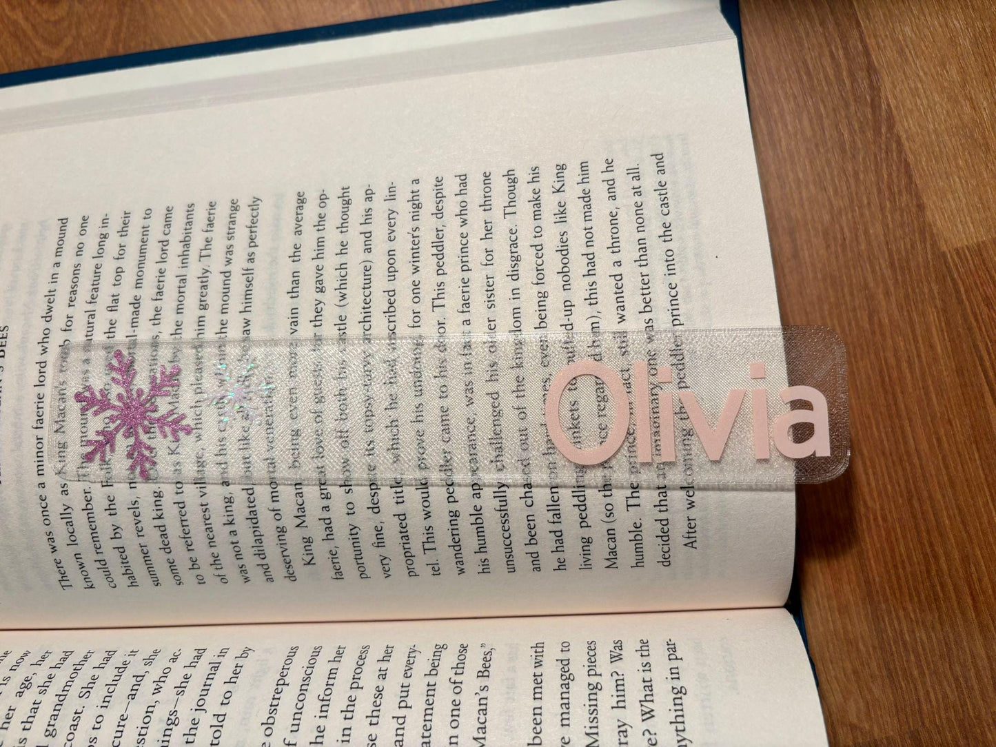 Individual Personalized Name Bookmarks with snowflake 3D printed/ Vinyl