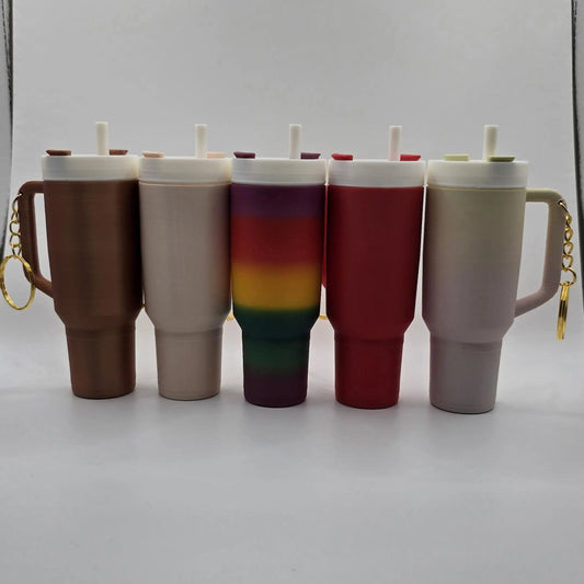 Large Stanley 3d printed tumbler Keychains (Twist-Off)