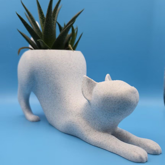 Stretching Cat Planter