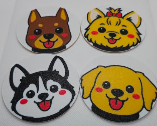 Cartoon Dog Coasters 3D Printed