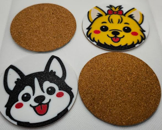 Cartoon Dog Coasters 3D Printed