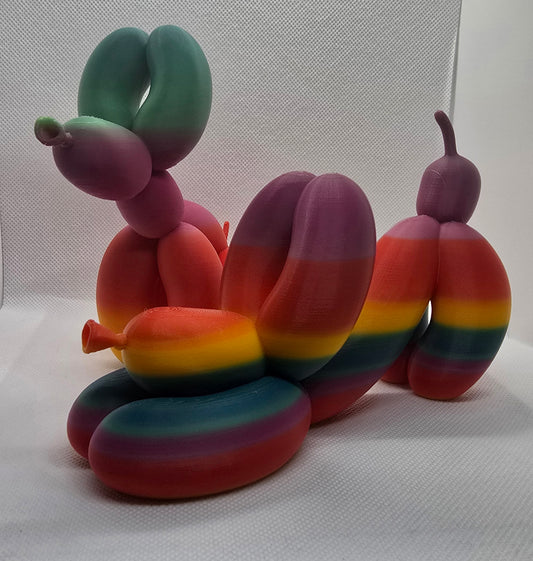 Rainbow Balloon Dog Sculpture – 3D Printed