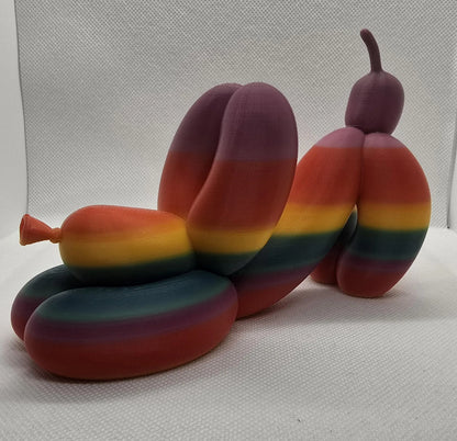 Rainbow Balloon Dog Sculpture – 3D Printed