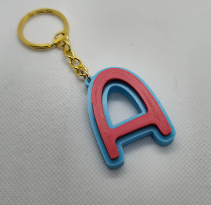 Personalized Back-to-School Initial Keychain 3D-printed