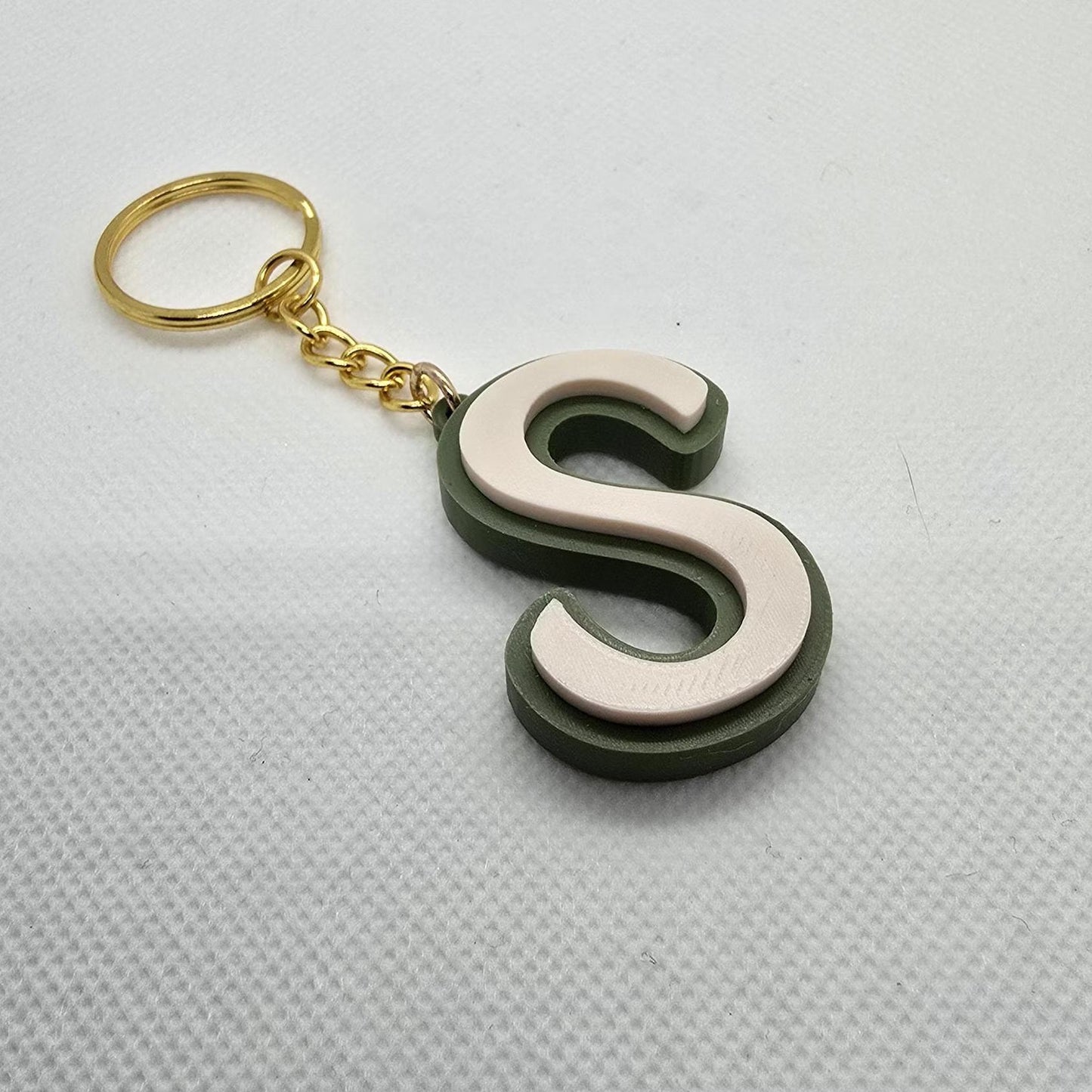 Personalized Back-to-School Initial Keychain 3D-printed