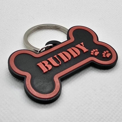 Personalized Dog Bone Name Tags. Custom 3D Pet ID Tags