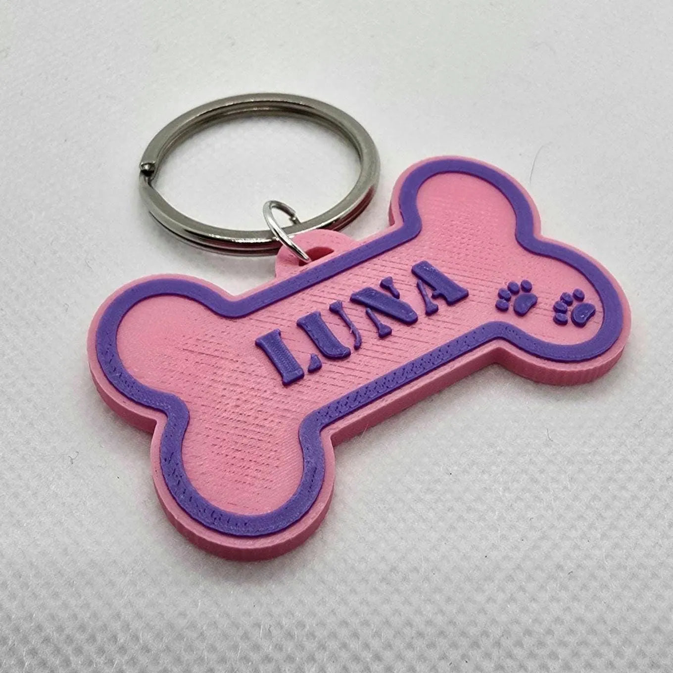Personalized Dog Bone Name Tags. Custom 3D Pet ID Tags