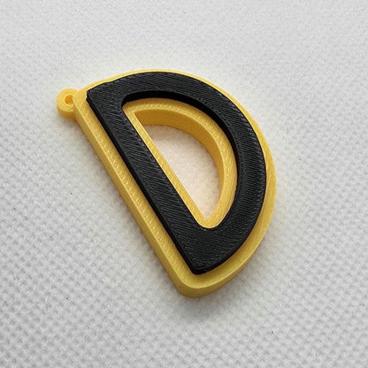 Personalized Back-to-School Initial Keychain 3D-printed