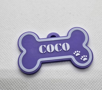 Personalized Dog Bone Name Tags. Custom 3D Pet ID Tags