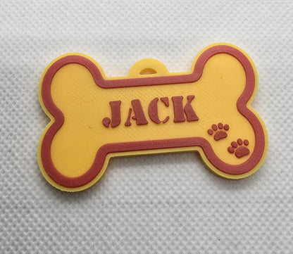 Personalized Dog Bone Name Tags. Custom 3D Pet ID Tags