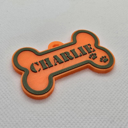 Personalized Dog Bone Name Tags. Custom 3D Pet ID Tags