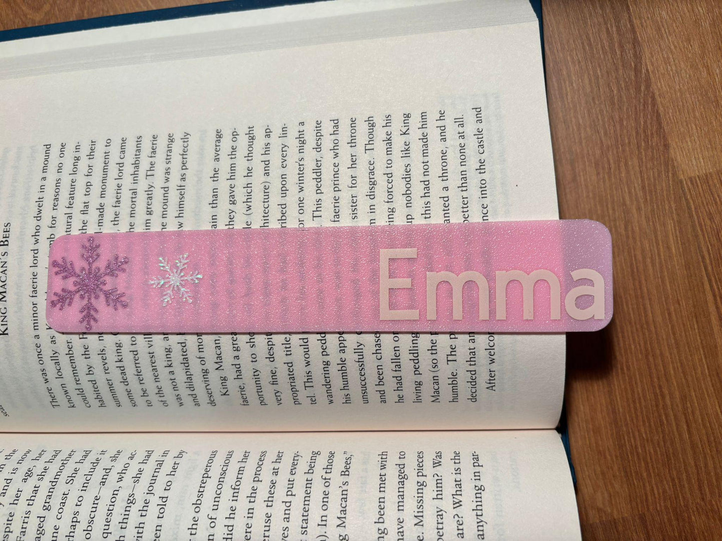 Individual Personalized Name Bookmarks with snowflake 3D printed/ Vinyl