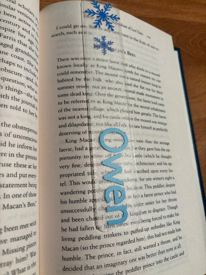 Individual Personalized Name Bookmarks with snowflake 3D printed/ Vinyl