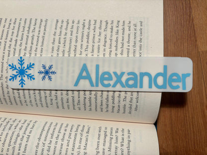 Individual Personalized Name Bookmarks with snowflake 3D printed/ Vinyl