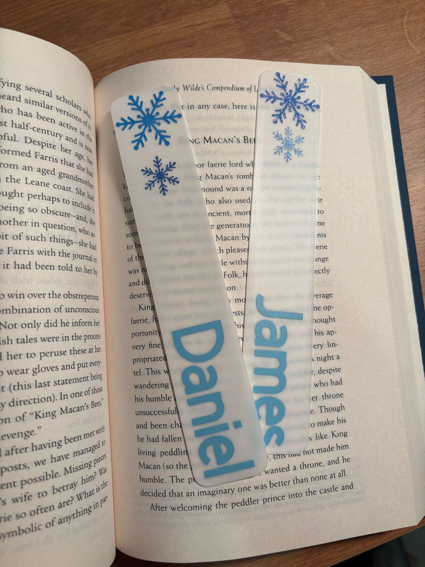 Individual Personalized Name Bookmarks with snowflake 3D printed/ Vinyl