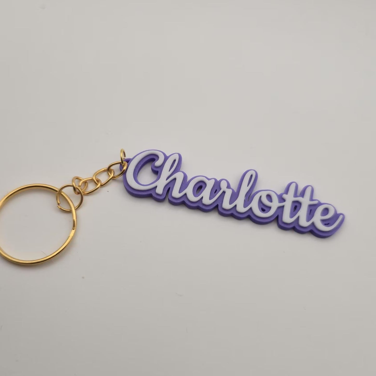Personalized Name Keychain | Custom 3D Printed Name Keychain with Holographic Backing Uv Finish