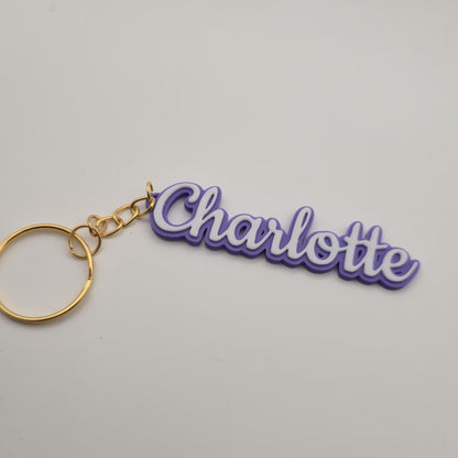 Personalized Name Keychain | Custom 3D Printed Name Keychain with Holographic Backing Uv Finish