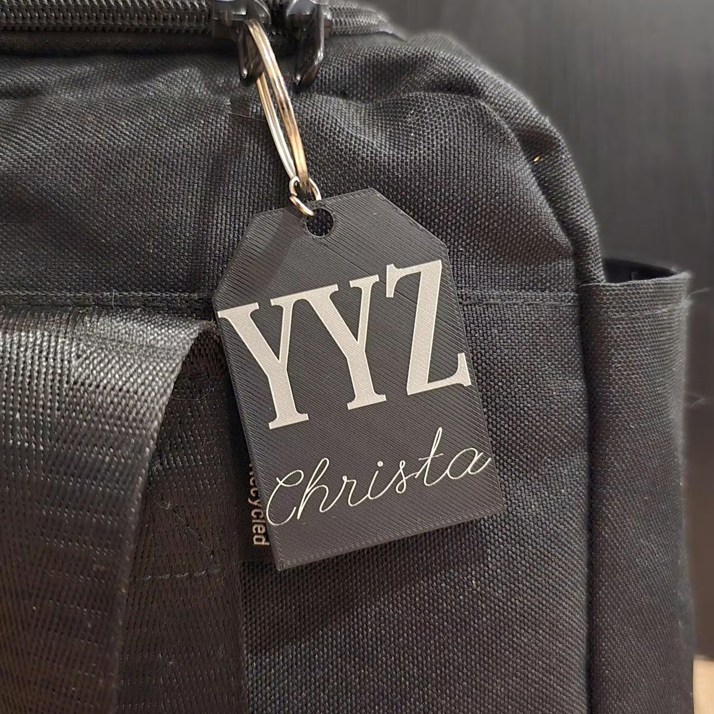 Personalized Luggage Tag | Custom Black Travel Tag | Airport Code Keychain Gift