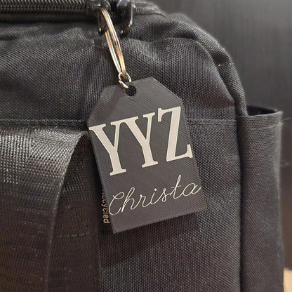 Personalized Luggage Tag | Custom Black Travel Tag | Airport Code Keychain Gift