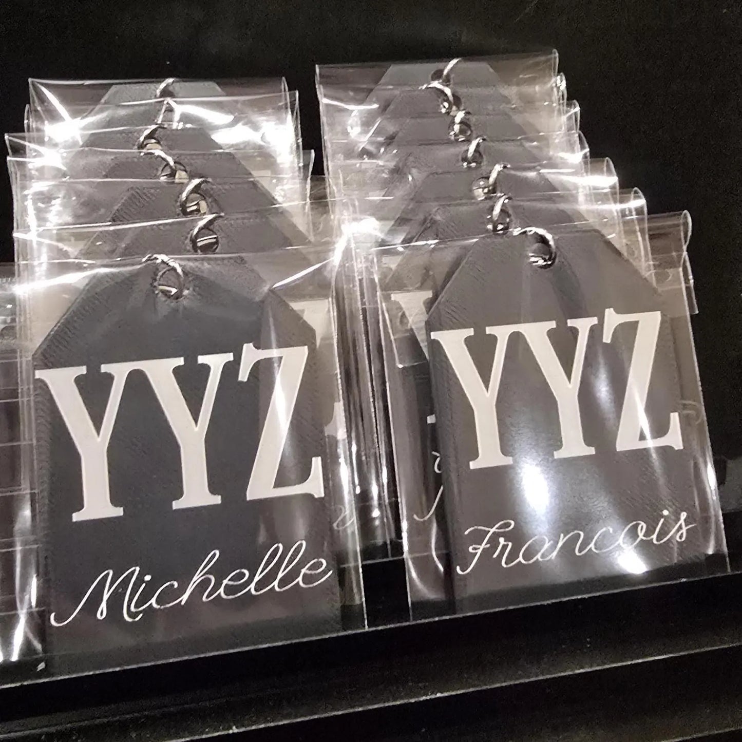 Personalized Luggage Tag | Custom Black Travel Tag | Airport Code Keychain Gift