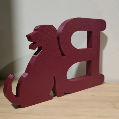 3D Printed Pet Initial Sign | Custom Dog Letter Decor | Personalized Name Display