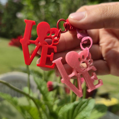 LOVE Paw Print Keychain