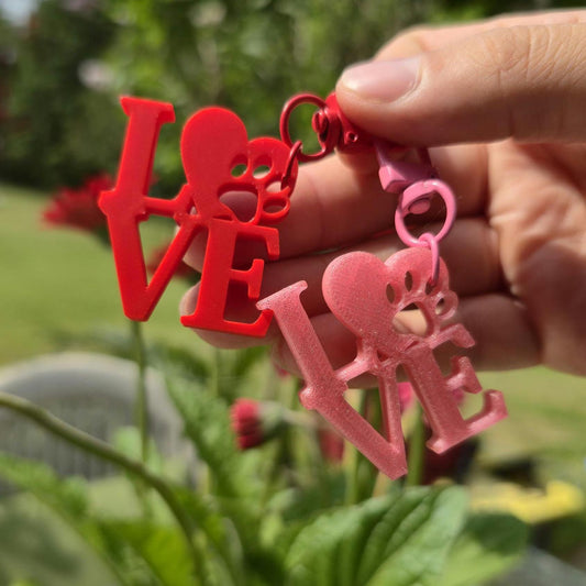 LOVE Paw Print Keychain