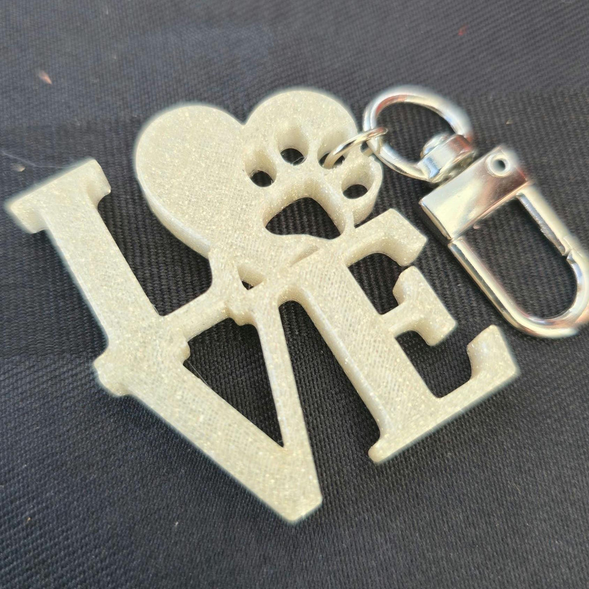 LOVE Paw Print Keychain