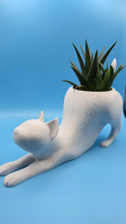 Stretching Cat Planter