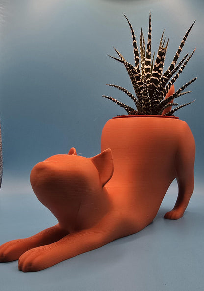 Stretching Cat Planter