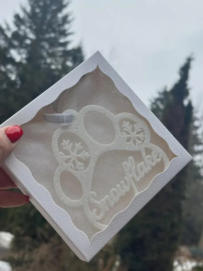 Personalized paw print Christmas ornament with pet name