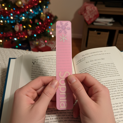 Individual Personalized Name Bookmarks with snowflake 3D printed/ Vinyl